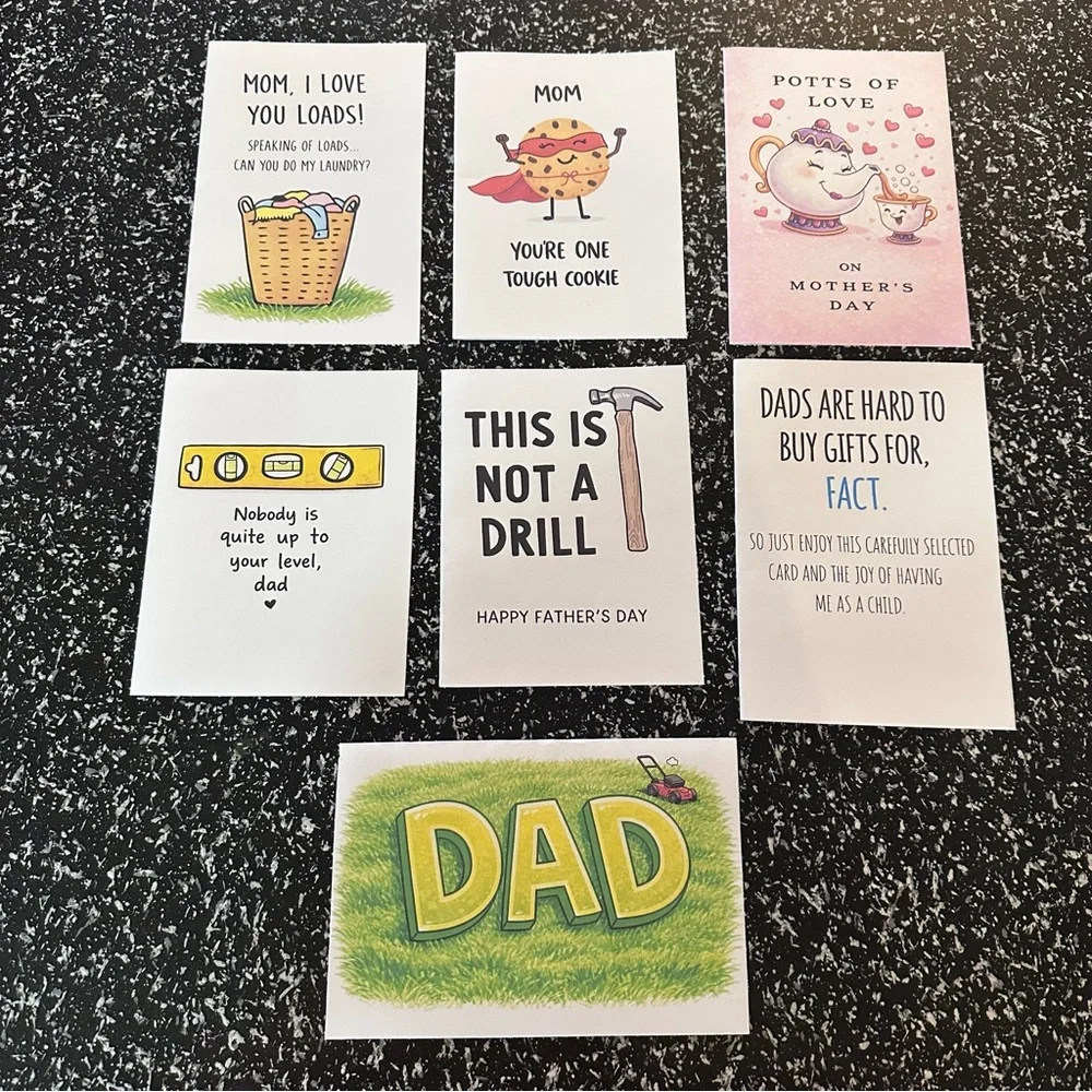 Handmade Greeting Cards Set Of 7 NEW